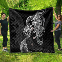 Polynesian Mermaid Plumeria Tribal Tattoo Quilt
