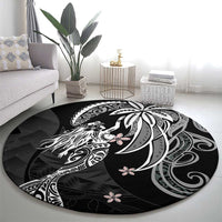 Polynesian Mermaid Plumeria Tribal Tattoo Round Carpet LT01 - Polynesian Pride