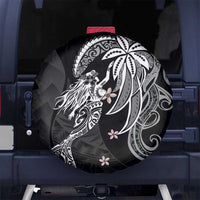 Polynesian Mermaid Plumeria Tribal Tattoo Spare Tire Cover LT01 No hole Black - Polynesian Pride
