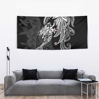 Polynesian Mermaid Plumeria Tribal Tattoo Tapestry