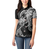 Polynesian Mermaid Plumeria Tribal Tattoo Women Polo Shirt