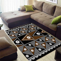 Fiji Brown Masi Pattern Area Rug Fijian Tapa LT01 - Polynesian Pride