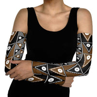 Fiji Brown Masi Pattern Arm Sleeves Fijian Tapa LT01 - Polynesian Pride