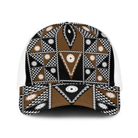 Fiji Brown Masi Pattern Baseball Net Cap Fijian Tapa