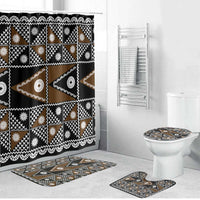 Fiji Brown Masi Pattern Bathroom Set Fijian Tapa