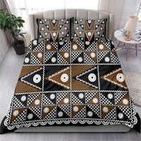 Fiji Brown Masi Pattern Bedding Set Fijian Tapa