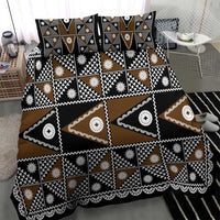 Fiji Brown Masi Pattern Bedding Set Fijian Tapa