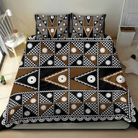 Fiji Brown Masi Pattern Bedding Set Fijian Tapa