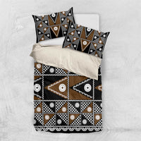 Fiji Brown Masi Pattern Bedding Set Fijian Tapa