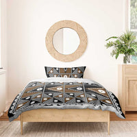 Fiji Brown Masi Pattern Bedding Set Fijian Tapa
