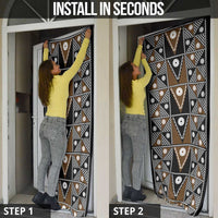 Fiji Brown Masi Pattern Door Cover Fijian Tapa