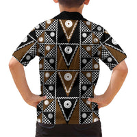 Fiji Brown Masi Pattern Family Matching Puletasi and Hawaiian Shirt Fijian Tapa