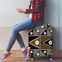 Fiji Brown Masi Pattern Luggage Cover Fijian Tapa