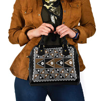 Fiji Brown Masi Pattern Shoulder Handbag Fijian Tapa LT01 - Polynesian Pride