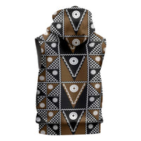 Fiji Brown Masi Pattern Sleeveless Zip Hoodie Fijian Tapa