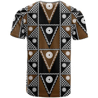 Fiji Brown Masi Pattern T Shirt Fijian Tapa