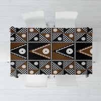 Fiji Brown Masi Pattern Tablecloth Fijian Tapa