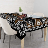 Fiji Brown Masi Pattern Tablecloth Fijian Tapa