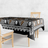 Fiji Brown Masi Pattern Tablecloth Fijian Tapa