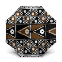 Fiji Brown Masi Pattern Umbrella Fijian Tapa