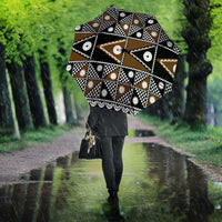Fiji Brown Masi Pattern Umbrella Fijian Tapa
