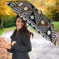 Fiji Brown Masi Pattern Umbrella Fijian Tapa