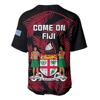 Fiji Rugby Baseball Jersey Flying Fijians Red Palm Tree Version LT01 - Polynesian Pride
