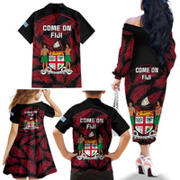 fiji-rugby-family-matching-off-shoulder-long-sleeve-dress-and-hawaiian-shirt-flying-fijians-red-palm-tree-version
