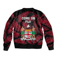 Fiji Rugby Sleeve Zip Bomber Jacket Flying Fijians Red Palm Tree Version LT01 - Polynesian Pride