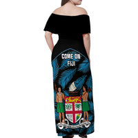 fiji-rugby-family-matching-off-shoulder-maxi-dress-and-hawaiian-shirt-flying-fijians-blue-palm-tree-version