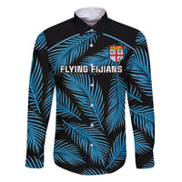 fiji-rugby-family-matching-short-sleeve-bodycon-dress-and-hawaiian-shirt-flying-fijians-blue-palm-tree-version