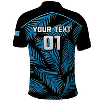 Custom Fiji Rugby Polo Shirt Flying Fijians Blue Palm Tree Version LT01 - Polynesian Pride