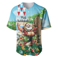 Hawaii Christmas Santa Claus Baseball Jersey Mele Kalikimaka Tropical Beach LT01 Art - Polynesian Pride