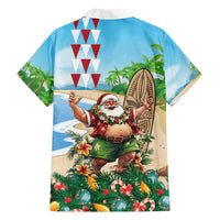 Hawaii Christmas Santa Claus Family Matching Off Shoulder Maxi Dress and Hawaiian Shirt Mele Kalikimaka Tropical Beach LT01 - Polynesian Pride