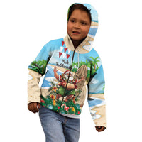 Hawaii Christmas Santa Claus Kid Hoodie Mele Kalikimaka Tropical Beach