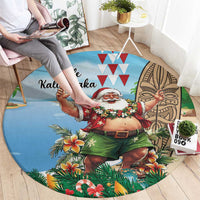Hawaii Christmas Santa Claus Round Carpet Mele Kalikimaka Tropical Beach LT01 - Polynesian Pride