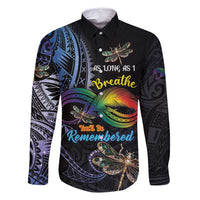 Personalised Polynesian Memorial Family Matching Tank Maxi Dress and Hawaiian Shirt As Long As I Breathe You'll Be Remembered LT01 Dad's Shirt - Long Sleeve Colorful - Polynesian Pride