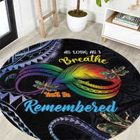 Polynesian Memorial Round Carpet As Long As I Breathe You'll Be Remembered LT01 Colorful - Polynesian Pride