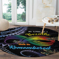 Polynesian Memorial Round Carpet As Long As I Breathe You'll Be Remembered LT01 - Polynesian Pride