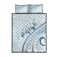 Pasifika Festival Quilt Bed Set Tribal Pattern Blue Version