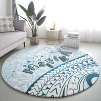 Pasifika Festival Round Carpet Tribal Pattern Blue Version LT01 - Polynesian Pride
