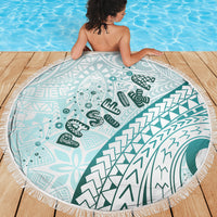 Pasifika Festival Beach Blanket Tribal Pattern Teal Version