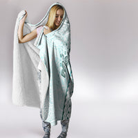 Pasifika Festival Hooded Blanket Tribal Pattern Teal Version LT01 - Polynesian Pride