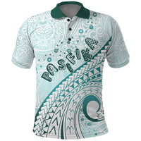 Pasifika Festival Polo Shirt Tribal Pattern Teal Version LT01 Teal - Polynesian Pride