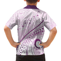 Pasifika Festival Family Matching Long Sleeve Bodycon Dress and Hawaiian Shirt Tribal Pattern Lilac Version LT01 - Polynesian Pride