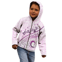 Pasifika Festival Kid Hoodie Tribal Pattern Lilac Version LT01 - Polynesian Pride