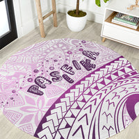Pasifika Festival Round Carpet Tribal Pattern Lilac Version LT01 Purple - Polynesian Pride