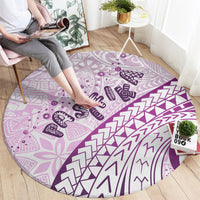 Pasifika Festival Round Carpet Tribal Pattern Lilac Version LT01 - Polynesian Pride