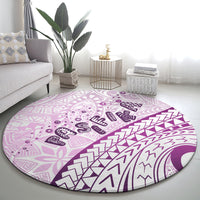 Pasifika Festival Round Carpet Tribal Pattern Lilac Version LT01 - Polynesian Pride