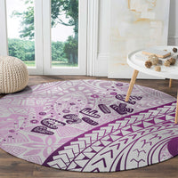 Pasifika Festival Round Carpet Tribal Pattern Lilac Version LT01 - Polynesian Pride